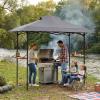 imageOutvita Grill Canopy for Outdoor BBQ 80  40in Portable Canopy Tent with BBQ Shelf Carry Bag and Ventilation Opening for Patio Garden Events Picnic GrillingGray