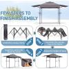 imageOutvita Grill Canopy for Outdoor BBQ 80  40in Portable Canopy Tent with BBQ Shelf Carry Bag and Ventilation Opening for Patio Garden Events Picnic GrillingGreywith side awning