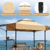 imageOutvita Grill Canopy for Outdoor BBQ 80  40in Portable Canopy Tent with BBQ Shelf Carry Bag and Ventilation Opening for Patio Garden Events Picnic GrillingKhakiwith side awning