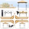 imageOutvita Grill Canopy for Outdoor BBQ 80  40in Portable Canopy Tent with BBQ Shelf Carry Bag and Ventilation Opening for Patio Garden Events Picnic GrillingKhaki