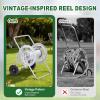 imageOutvita Hose Reel Cart Hold up to 175 Ft of 58 Garden Water Hose Reel Carts Mobile Tools with 2 Wheels Heavy Duty Powdercoated for Garden Yard Lawn OutdoorSilver175FT