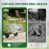 imageOutvita Hose Reel Cart Hold up to 175 Ft of 58 Garden Water Hose Reel Carts Mobile Tools with 2 Wheels Heavy Duty Powdercoated for Garden Yard Lawn OutdoorSilver200FT