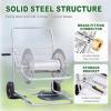 imageOutvita Hose Reel Cart Hold up to 175 Ft of 58 Garden Water Hose Reel Carts Mobile Tools with 2 Wheels Heavy Duty Powdercoated for Garden Yard Lawn OutdoorSilver200FT