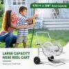 imageOutvita Hose Reel Cart Hold up to 175 Ft of 58 Garden Water Hose Reel Carts Mobile Tools with 2 Wheels Heavy Duty Powdercoated for Garden Yard Lawn OutdoorSilver200FT