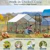 imageOutvita Large Metal Chicken Coop Hexagon Walk in Chicken Run for Yard with Waterproof Cover 13 x 114 x 86FT Heavy Duty Steel Frame Large Poultry Cage for Dog Kennel Duck Coop and Hen HouseBlack