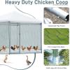 imageOutvita Large Metal Chicken Coop Hexagon Walk in Chicken Run for Yard with Waterproof Cover 13 x 114 x 86FT Heavy Duty Steel Frame Large Poultry Cage for Dog Kennel Duck Coop and Hen HouseSilver