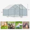imageOutvita Large Metal Chicken Coop Hexagon Walk in Chicken Run for Yard with Waterproof Cover 13 x 114 x 86FT Heavy Duty Steel Frame Large Poultry Cage for Dog Kennel Duck Coop and Hen HouseSilver