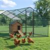imageOutvita Large Metal Chicken Coop Hexagon Walk in Chicken Run for Yard with Waterproof Cover 13 x 114 x 86FT Heavy Duty Steel Frame Large Poultry Cage for Dog Kennel Duck Coop and Hen HouseBlack