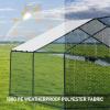imageOutvita Large Metal Chicken Coop Hexagon Walk in Chicken Run for Yard with Waterproof Cover 13 x 114 x 86FT Heavy Duty Steel Frame Large Poultry Cage for Dog Kennel Duck Coop and Hen HouseBlack