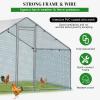 imageOutvita Large Metal Chicken Coop Hexagon Walk in Chicken Run for Yard with Waterproof Cover 13 x 114 x 86FT Heavy Duty Steel Frame Large Poultry Cage for Dog Kennel Duck Coop and Hen HouseSilver