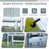 imageOutvita Large Metal Chicken Coop Hexagon Walk in Chicken Run for Yard with Waterproof Cover 13 x 114 x 86FT Heavy Duty Steel Frame Large Poultry Cage for Dog Kennel Duck Coop and Hen HouseSilver