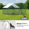 imageOutvita Large Metal Chicken Coop Hexagon Walk in Chicken Run for Yard with Waterproof Cover 13 x 114 x 86FT Heavy Duty Steel Frame Large Poultry Cage for Dog Kennel Duck Coop and Hen HouseBlack