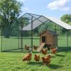 imageOutvita Large Metal Chicken Coop Hexagon Walk in Chicken Run for Yard with Waterproof Cover 13 x 114 x 86FT Heavy Duty Steel Frame Large Poultry Cage for Dog Kennel Duck Coop and Hen HouseBlack