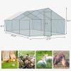 imageOutvita Large Metal Chicken Coop Hexagon Walk in Chicken Run for Yard with Waterproof Cover 13 x 114 x 86FT Heavy Duty Steel Frame Large Poultry Cage for Dog Kennel Duck Coop and Hen HouseSilver