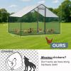 imageOutvita Large Metal Chicken Coop Hexagon Walk in Chicken Run for Yard with Waterproof Cover 13 x 114 x 86FT Heavy Duty Steel Frame Large Poultry Cage for Dog Kennel Duck Coop and Hen HouseBlack