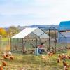 imageOutvita Large Metal Chicken Coop Hexagon Walk in Chicken Run for Yard with Waterproof Cover 13 x 114 x 86FT Heavy Duty Steel Frame Large Poultry Cage for Dog Kennel Duck Coop and Hen HouseBlack