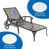 imageOutvita Outdoor Chaise Lounge Chairs Set of 2 Pool Cast Aluminum Recliner Table Set with 3Position Adjustable Back Armrest and Wheels for Backyard Porch Patio Balcony DeckBronze