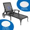 imageOutvita Outdoor Chaise Lounge Chairs Set of 2 Pool Cast Aluminum Recliner Table Set with 3Position Adjustable Back Armrest and Wheels for Backyard Porch Patio Balcony DeckBlack
