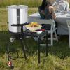 imageOutvita Outdoor Propane Deep Fryer Double Burners Commercial Fryer 16 Qt Cooker with Removable Baskets amp Lids amp Tanks Oil Fryer Cart with Thermometer amp Foldable Side Tables for Outdoor CookingRound stove rack wside rack