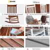 imageOutvita Outdoor Rocking Chair Set of 2 Solid Wood High Back Rocker All Weather Lounge Chair for Porch Patio Fire Pit Garden Backyard Deck Indoor Natural