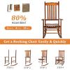 imageOutvita Outdoor Rocking Chair Set of 4 Solid Wood High Back Rocker All Weather Lounge Chair for Porch Patio Fire Pit Garden Backyard Deck Indoor Wave Shape Natural