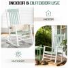 imageOutvita Outdoor Rocking Chair Solid Wood High Back Rocker All Weather Lounge Chair for Porch Patio Fire Pit Garden Backyard Deck Indoor Wave Shape White amp GreenWhite  Green