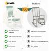 imageOutvita Outdoor Rocking Chair Solid Wood High Back Rocker All Weather Lounge Chair for Porch Patio Fire Pit Garden Backyard Deck Indoor Wave Shape White amp GreenWhite  Green