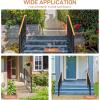imageOutvita Outdoor Stair Railing Fits for 14 Steps Transitional Wrought Iron Handrail Handrails for Outdoor Steps with Installation Kit for Steps Concrete Step or Wooden Stairs