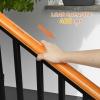 imageOutvita Outdoor Stair Railing Fits for 14 Steps Transitional Wrought Iron Handrail Handrails for Outdoor Steps with Installation Kit for Steps Concrete Step or Wooden Stairs