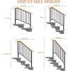 imageOutvita Outdoor Stair Railing Fits for 14 Steps Transitional Wrought Iron Handrail Handrails for Outdoor Steps with Installation Kit for Steps Concrete Step or Wooden Stairs