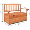 imageOutvita Outdoor Wood Storage Bench Wooden Large Deck Box with Seating amp Armrest Waterproof Patio Organizer Loveseat for Garden Porch Deck Backyard Poolside NaturalNatural