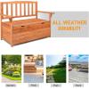 imageOutvita Outdoor Wood Storage Bench Wooden Large Deck Box with Seating amp Armrest Waterproof Patio Organizer Loveseat for Garden Porch Deck Backyard Poolside NaturalNatural