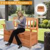 imageOutvita Outdoor Wood Storage Bench Wooden Large Deck Box with Seating amp Armrest Waterproof Patio Organizer Loveseat for Garden Porch Deck Backyard Poolside NaturalNatural