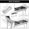 imageOutvita Portable Charcoal Grill 39 x 12x 28 Foldable Barbecue Grill Stainless Steel BBQ Grill for Outdoor Cooking Camping Hiking Picnic Garden Beach PartyLarge3937 x 122 x 2795