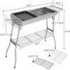 imageOutvita Portable Charcoal Grill 39 x 12x 28 Foldable Barbecue Grill Stainless Steel BBQ Grill for Outdoor Cooking Camping Hiking Picnic Garden Beach PartyLarge3937 x 122 x 2795
