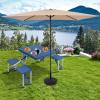 imageOutvita Portable Picnic Table with Seats Folding OnePiece Dining Table Set with Suitcase Umbrella Hole for BBQ Gathering Travel Party Beach PatioBlue