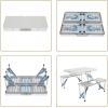 imageOutvita Portable Picnic Table with Seats Folding OnePiece Dining Table Set with Suitcase Umbrella Hole for BBQ Gathering Travel Party Beach PatioSilver