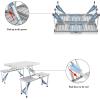 imageOutvita Portable Picnic Table with Seats Folding OnePiece Dining Table Set with Suitcase Umbrella Hole for BBQ Gathering Travel Party Beach PatioSilver