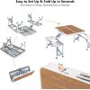 imageOutvita Portable Picnic Table with Seats Folding OnePiece Dining Table Set with Suitcase Umbrella Hole for BBQ Gathering Travel Party Beach PatioWood