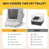 imageOutvita Stainless Steel Cat Litter Box with Lid 236 XL Metal Litter Box with Stair and Litter Scoop for Big Cats Extra Large High Sided Enclosed AntiLeakage NonSticky Easy Cleaning