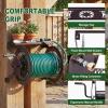 imageOutvita Wall Mounted Garden Hose Reel Holds 175 ft 58inch Hose Manual Water Hose Holder Winder Decorative HeavyDuty Space Saving Easy Assmbly for Yard Lawn Garage Backyards Brown