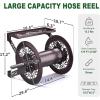 imageOutvita Wall Mounted Garden Hose Reel Holds 175 ft 58inch Hose Manual Water Hose Holder Winder Decorative HeavyDuty Space Saving Easy Assmbly for Yard Lawn Garage Backyards Brown