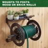 imageOutvita Wall Mounted Garden Hose Reel Holds 175 ft 58inch Hose Manual Water Hose Holder Winder Decorative HeavyDuty Space Saving Easy Assmbly for Yard Lawn Garage Backyards Brown