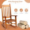 imageOutvita Wood Childrens Rocking Chair Perfect for Indoor or Outdoor AllWeather Wooden Porch Rocker for Garden Yard and Balcony Patio Rocking Chair Suitable for Kids Ages 610BlackNatural