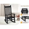 imageOutvita Wood Childrens Rocking Chair Perfect for Indoor or Outdoor AllWeather Wooden Porch Rocker for Garden Yard and Balcony Patio Rocking Chair Suitable for Kids Ages 610BlackBlack