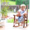 imageOutvita Wood Childrens Rocking Chair Perfect for Indoor or Outdoor AllWeather Wooden Porch Rocker for Garden Yard and Balcony Patio Rocking Chair Suitable for Kids Ages 610BlackNatural