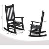 imageOutvita Wood Childrens Rocking Chair Perfect for Indoor or Outdoor AllWeather Wooden Porch Rocker for Garden Yard and Balcony Patio Rocking Chair Suitable for Kids Ages 610BlackBlack