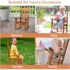 imageOutvita Wood Childrens Rocking Chair Perfect for Indoor or Outdoor AllWeather Wooden Porch Rocker for Garden Yard and Balcony Patio Rocking Chair Suitable for Kids Ages 610BlackNatural