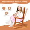 imageOutvita Wood Childrens Rocking Chair Perfect for Indoor or Outdoor AllWeather Wooden Porch Rocker for Garden Yard and Balcony Patio Rocking Chair Suitable for Kids Ages 610BlackNatural