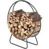 imageOutvita 24 Inch Firewood Log Rack Round Tubular Log Hoop Storage Holder Heavy Duty Steel Wood Stacker for Fireplace Pit Indoor Outdoor24 inches